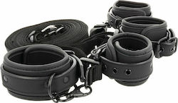 Fetish Submissive Cuff & Tether Set Bed Restraint Set in Black Color