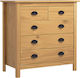 Chest of Drawers of Solid Wood with 5 Drawers 79x40x80cm