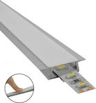 GloboStar Gemauert LED-Streifen-Aluminiumprofil mit Opal Abdeckung 100x1.6x0.5cm