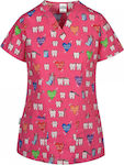B-Well Bambina Medizinische Bluse Rosa aus Baumwolle und Polyester
