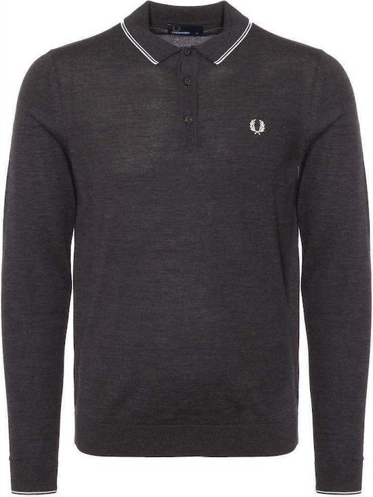 Fred Perry Polo Long Sleeve Sweater Gray