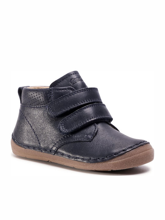 Botine Ghete Copii din Piele cu Velcro Albastru