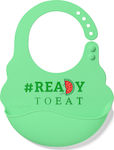 Babyono Ready to Eat Waterproof Bib Silicone with Button & Pocket Green for 6 m+