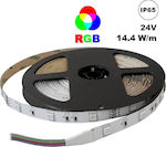 Rezistentă la apă Bandă LED Alimentare 24V RGB Lungime 5m Set cu Telecomandă și Alimentare