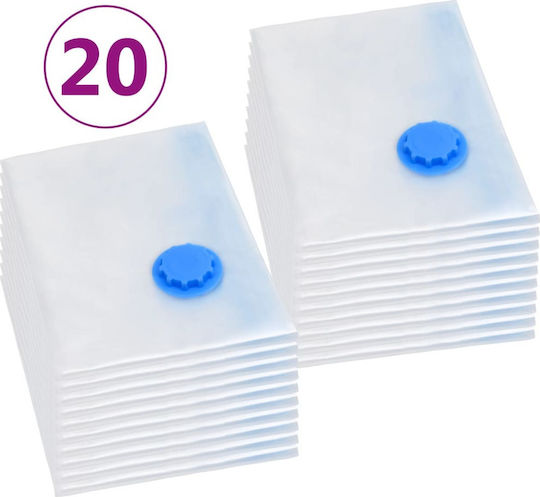 vidaXL Plastic Storage Bag For Clothes Airtight and with Vacuum 70x120cm 20pcs