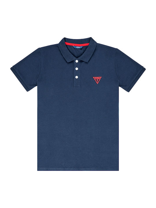 Guess Kids' Polo Short Sleeve Navy Blue