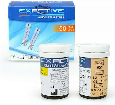 Microtech Medical Exactive Vital Blood Glucose Test Strips 50pcs