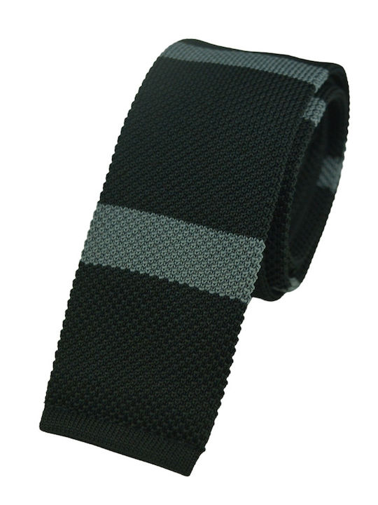 Knitted Tie Black with Grey