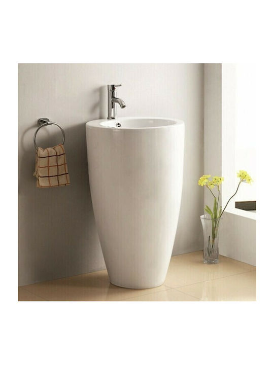 Inter Ceramic ICC Подова мивка Порцелан 51x51x85см Бял