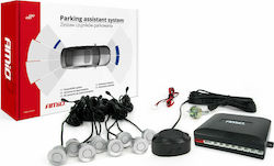 AMiO Car Parking System with Buzzer and 8 Sensors 22mm in Silver Colour 01596