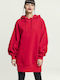 Urban Classics Women's Long Hooded Sweatshirt Red TB2233-00697