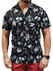 Short-sleeved Cotton Shirt Black