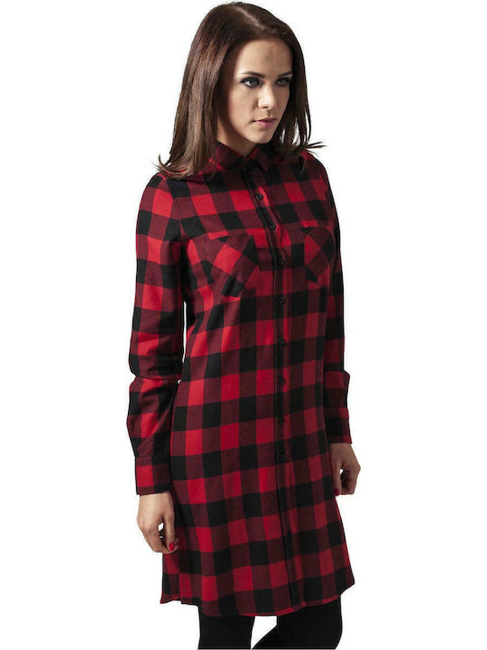 Midi Σεμιζιέ Φόρεμα Black/Red