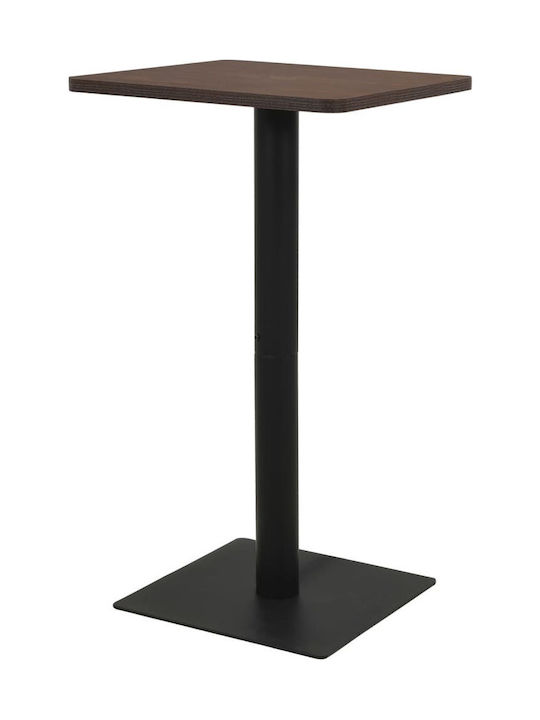 Table Bar Wooden with Cement Frame Dark Ash 60x60cm