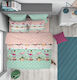 Dimcol Duvet Cover Cotton Single 160x240 Flamingo 294