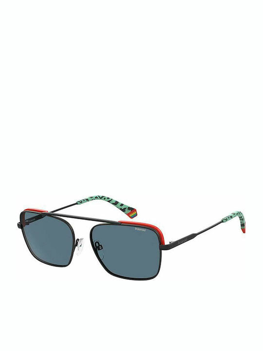 Polaroid Sonnenbrillen mit Schwarz Rahmen und Blau Polarisiert Linse PLD6131/S D51/C3