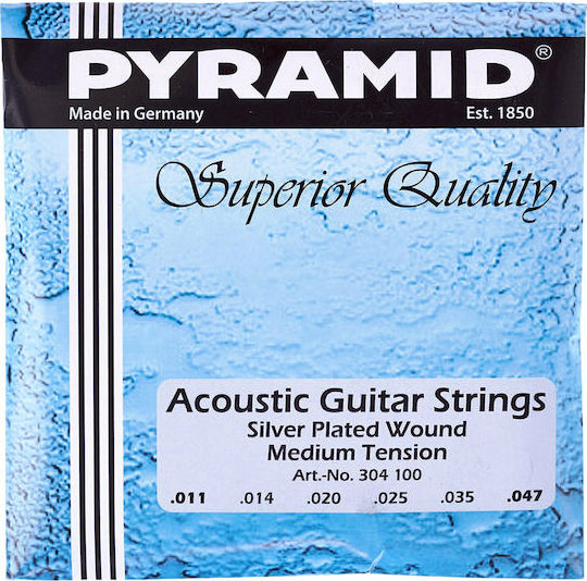 Pyramid Superior Quality Σετ Χορδών Silver Plated Ακουστικής Κιθάρας 11 - 47" Medium