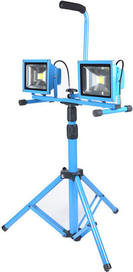 Bass Polska Proiector de lucru Electrică LEDLumini de lucru și de sit, IP65 cu luminozitate până la 5600lm Lumină de construcție cu halogen și trepied 2x30W 5600lm 6000K