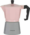 Typhoon Stovetop Espresso Pot for 6Cups Pink