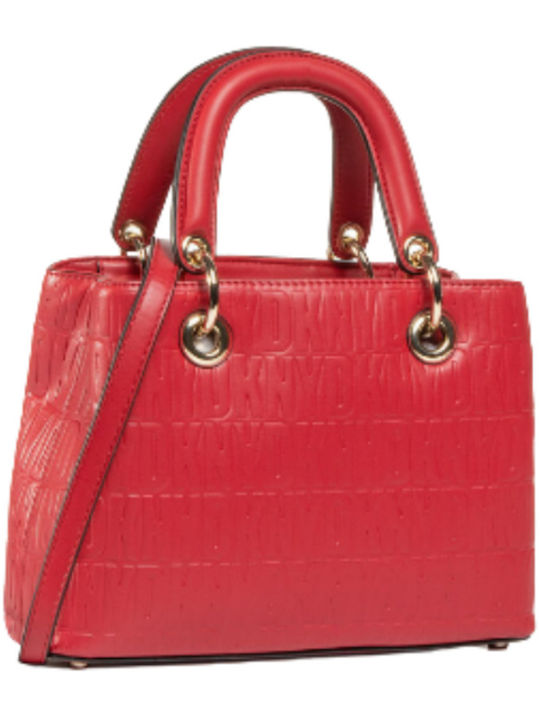 DKNY Toni Sm Satchel R04DVL50 Leather Women's Bag Hand Red