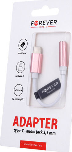 Forever ET-OT32 Μετατροπέας USB-C male σε 3.5mm female Ροζ 1τμχ