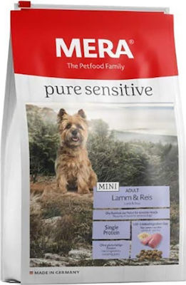 Meradog Pure Sensitive Mini Adult 4kg Dry Food for Adult Dogs of Small Breeds with Lamb and Rice