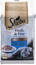 Sheba Fresh & Fine Mini Ψάρια Fish Dishes in Sauce 50gr 6τμχ