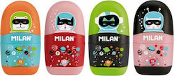 Milan Super Heroes Space Kunststoff Spitzer Fass mit Radiergummi (Μiverse Farben)