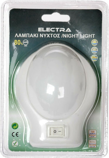 Electra Φωτάκι Νυκτός LED Ρεύματος Λευκό Ψυχρό