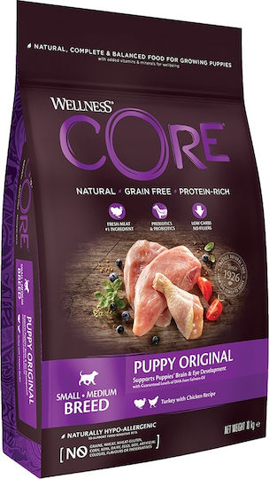 Wellness Core Puppy Original 1.5kg Dry Food Grain-Free for Small & Medium Breed Puppies with Turkey and Chicken