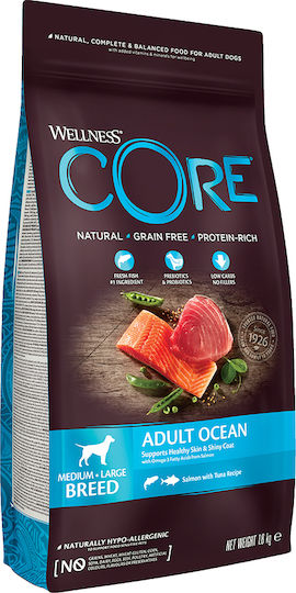 Wellness Core Adult Ocean 1.8kg Dry Food Grain-Free for Adult Medium & Large Breed Dogs with Salmon and Tuna
