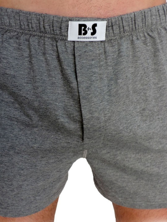 bs Boxershorts Grau 100% Baumwolle