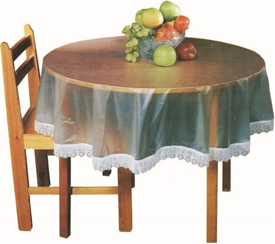 Sidi Home Plast Tischdecke mit Spitze Halbdurchsichtig 132x132cm