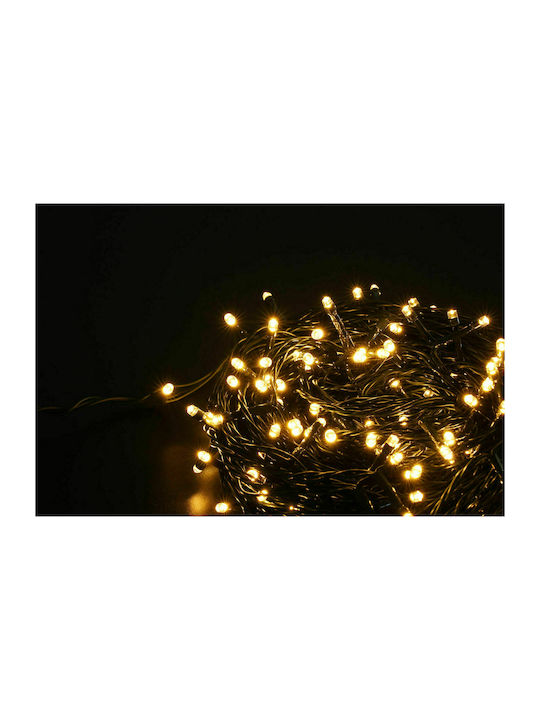 200 Christmas Lights LED 16m. Multicolor in String with Green Cable and Programs Evivak