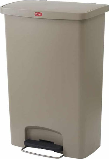 Trust Kunststoff Gewerbliche Abfallbehälter Abfall mit Pedal Trust 90Es Beige