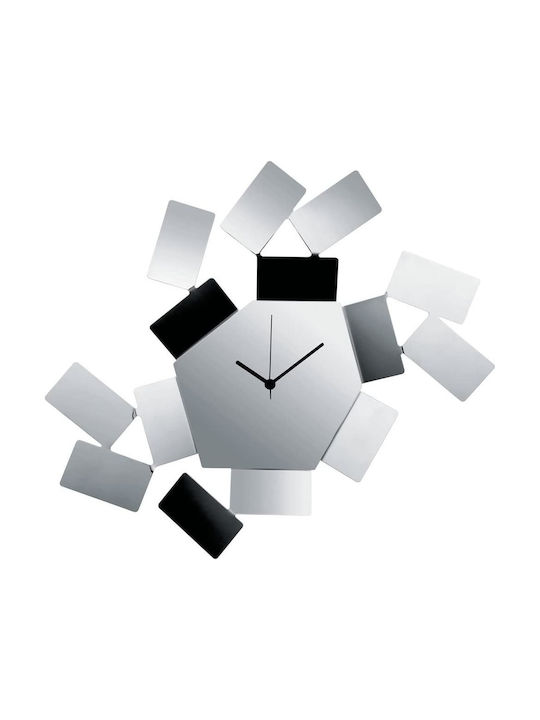 Alessi La Stanza Dello Scirocco Wall Clock Metallic Silver 46x33.5cm