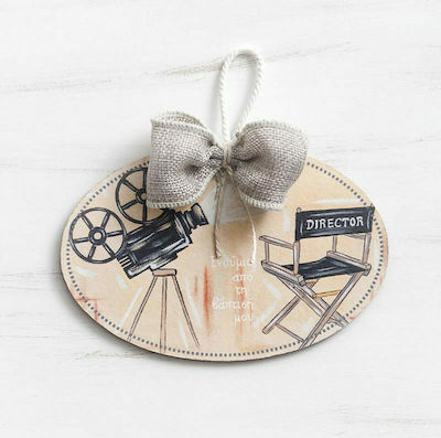 Christening Favor with Decorative Item Cinema made of Wood 10pcs