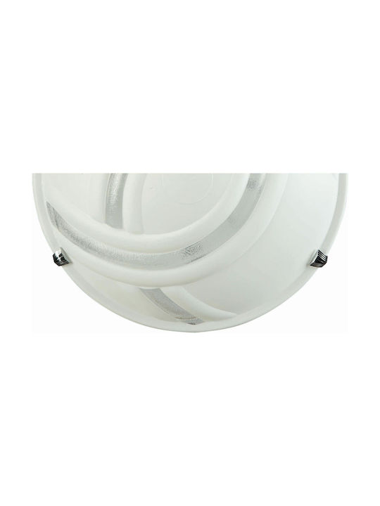 ArkoLight Klassisch Wandleuchte mit Fassung E27 Weiß Glas F30 E27 Weiß Breite 30cm