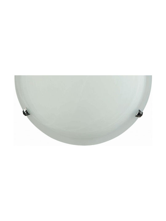 ArkoLight Κλασικό Φωτιστικό Τοίχου με Ντουί E27 σε Λευκό Χρώμα Γυάλινη Φ30 E27 Λευκή Πλάτους 30cm