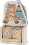 Christening Favor with Calendar Αρκουδάκι made of Wood 48pcs