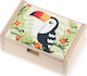 Christening Favor with Box Toucan made of Wood