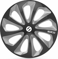 Sparco Σετ Τάσια Αυτοκινήτου Sicilia Pro 4τμχ 16" Μαύρο/Ασημί