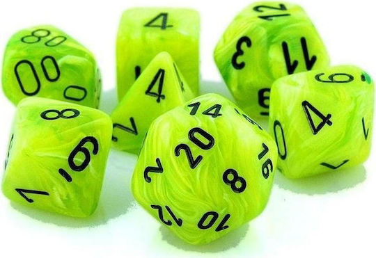 Chessex Call of Cthulhu Vortex Dice Set Dice Bright Green/Black Polyhedral 7τμχ 7τμχ