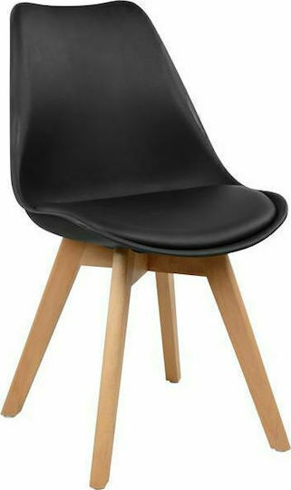 Kitchen Polypropylene Chair Black 47x56.6x82cm