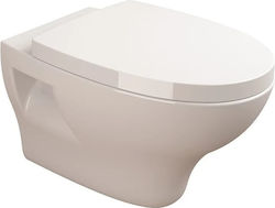 Sanitana Pop Wandhängende Toilette mit Deckel Sanftes Schließen Weiße