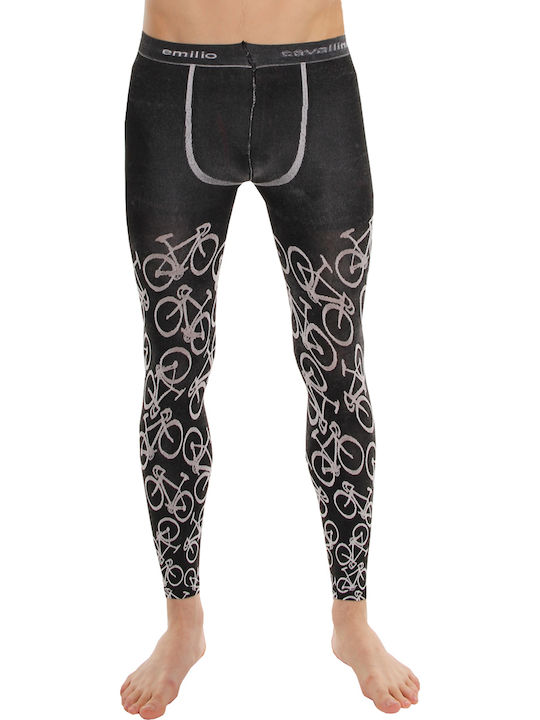 Emilio Cavallini Meggings Bicycles Herren Sportleggings Lang Schwarz