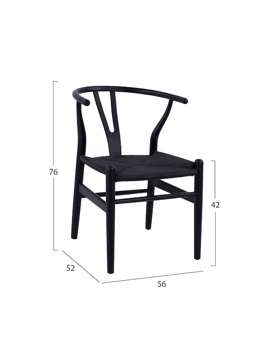 Armchair Dining Room 56x52x76cm Black Velvet-Black Metal