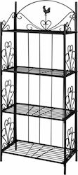 vidaXL Decorative Shelf Unit Garden Metal Plant Black 40780