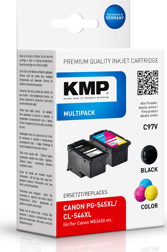 KMP C97V Inkjet Printer Compatible Inks Pack Canon PG-545/CL-546 XL Multi  (Color) / Black