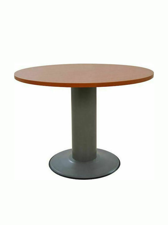 Meeting Table Wooden Grey / Cherry with Metal Legs 105x105x75cm
